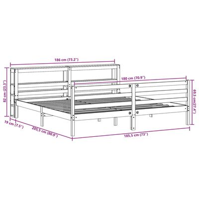 vidaXL Posteľ bez matraca biela 180x200 cm masívna borovica