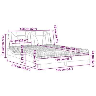 vidaXL Posteľ s matracom hnedá 160x200 cm umelá koža