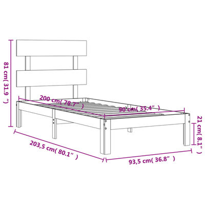 vidaXL Posteľ bez matraca biely 150x200 cm masívna borovica