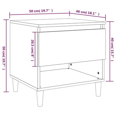 vidaXL Nočný stolík dub sonoma 50x46x50 cm spracované drevo