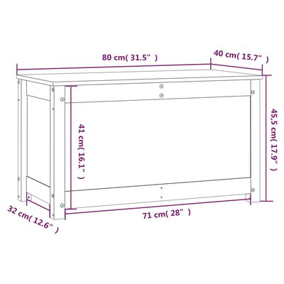 vidaXL Úložný box 80x40x45,5 cm masívna borovica