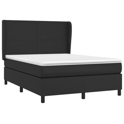 vidaXL Boxspring posteľ s matracom čierna 140x200 cm umelá koža