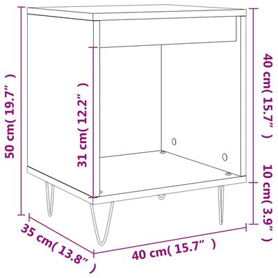 vidaXL Nočné stolíky 2 ks biele 40x35x50 cm kompozitné drevo