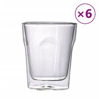 vidaXL Dvojstenné sklenené poháre 6 ks 250 ml
