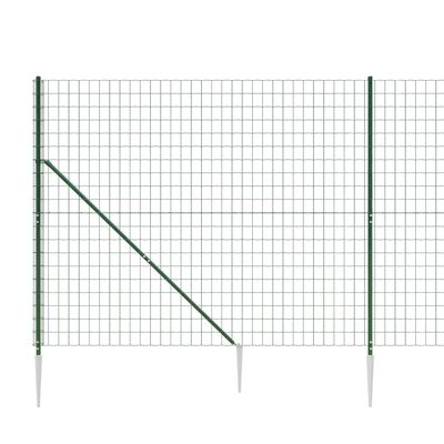 vidaXL Drôtený plot s kotviacimi hrotmi zelený 1,8x10 m