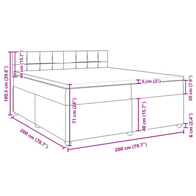 vidaXL Boxspring posteľ s matracom tmavosivá 200x200 cm látka