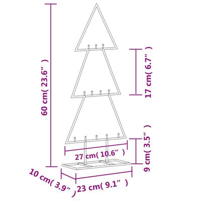 vidaXL Kovový vianočný dekoratívny stromček čierny 60 cm