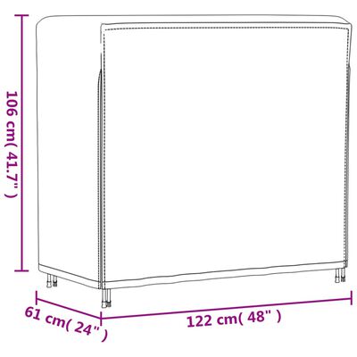 vidaXL Obal na stojany na drevo čierny 122x61x106cm 420D oxford. látka