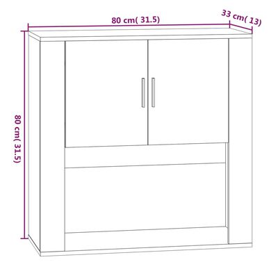 vidaXL Nástenná skrinka biela 80x33x80 cm, kompozitné drevo