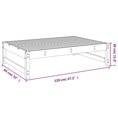 vidaXL Záhradná podnožka medová 120x80 cm masívna borovica