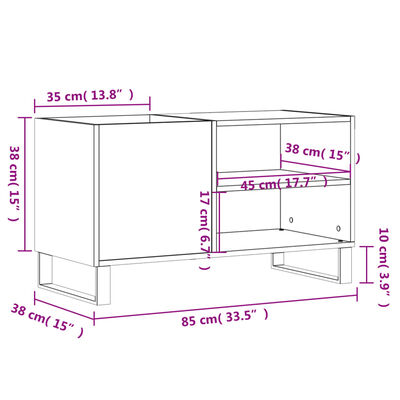 vidaXL Skrinka na platne biela 85x38x48 cm kompozitné drevo