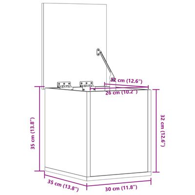 vidaXL Úložný box sivý dub sonoma 30x35x35 cm kompozitné drevo