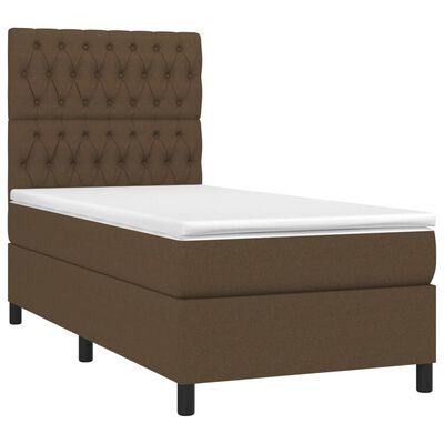 vidaXL Boxspring posteľ s matracom tmavohnedá 100x200 cm látka