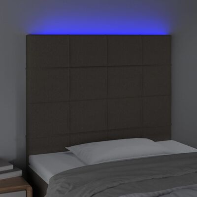 vidaXL Čelo postele s LED sivohnedé 100x5x118/128 cm umelá koža