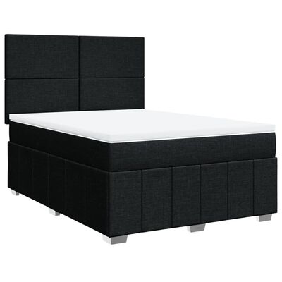 vidaXL Posteľný rám boxspring s matracom čierny 140x200 cm látka