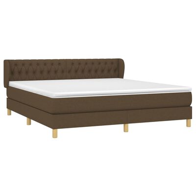 vidaXL Boxspring posteľ s matracom tmavohnedá 180x200 cm látka