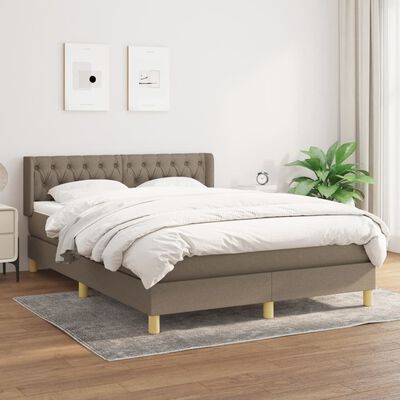 vidaXL Boxspring posteľ s matracom sivohnedý 140x190 cm látka