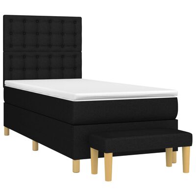 vidaXL Boxspring posteľ s matracom čierna 100x200 cm látka