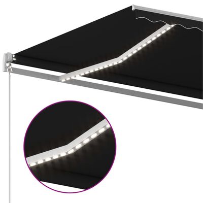 vidaXL Ručne zaťahovacia markíza s LED 500x350 cm antracitová