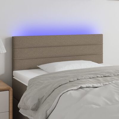 vidaXL Čelo postele s LED sivohnedé 90x5x78/88 cm látka