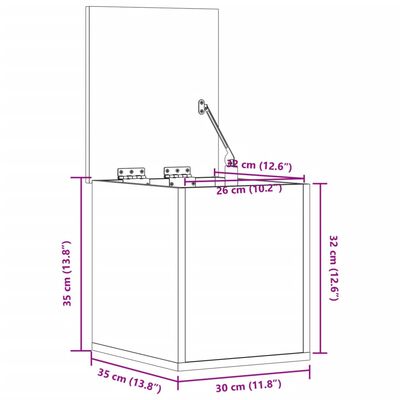 vidaXL Úložný box čierny 30x35x35 cm kompozitné drevo