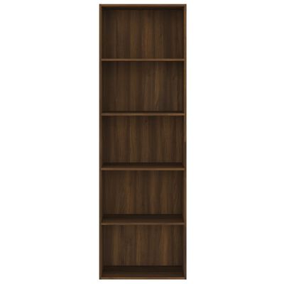 vidaXL 5-poschodová knižnica hnedý dub 60x30x189 cm spracované drevo