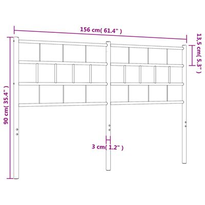 vidaXL Kovové čelo postele, biele 150cm