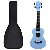 vidaXL Sopránové ukulele s taškou pre deti modré 23"