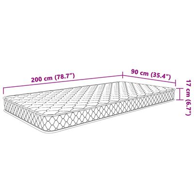 vidaXL Matrac s pamäťovou penou 200 x 90 x 17 cm