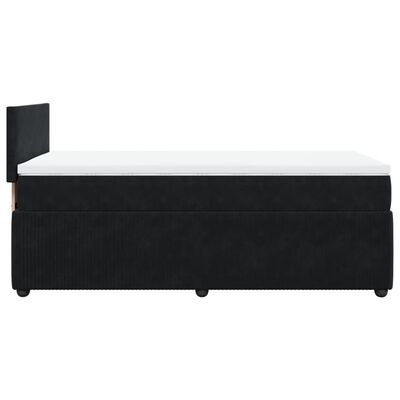 vidaXL Posteľný rám boxspring s matracom čierny 90x190 cm zamat