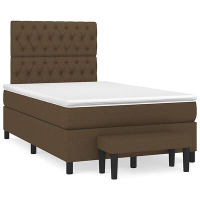 vidaXL Boxspring posteľ s matracom tmavohnedá 120x200 cm látka