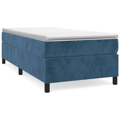 vidaXL Rám na boxspring posteľ tmavomodrý 90x190 cm zamat