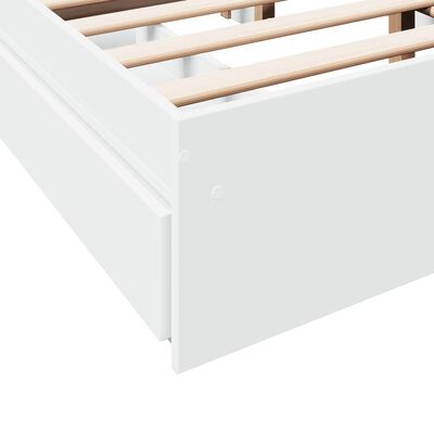 vidaXL Posteľný rám so zásuvkami biely 120x200 cm kompozitné drevo