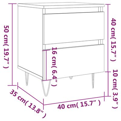 vidaXL Nočné stolíky 2 ks čierne 40x35x50 cm kompozitné drevo