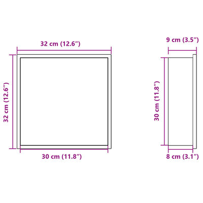 vidaXL Výklenok do sprchy brúsený zlatý 32x32x9 cm nerezová oceľ