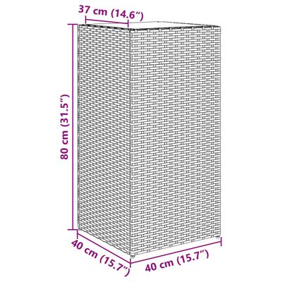 vidaXL Záhradné kvetináče 2 ks čierne 40x40x80 cm polyratan