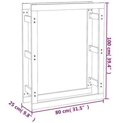 vidaXL Stojan na palivové drevo 80x25x100 cm masívna borovica