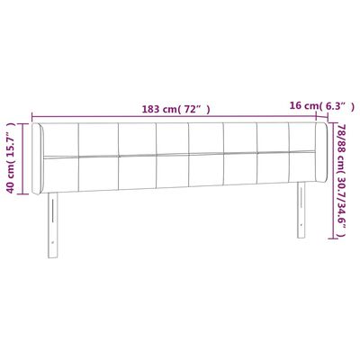 vidaXL Čelo postele s LED čierne 183x16x78/88 cm látka