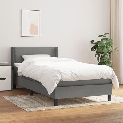 vidaXL Boxspring posteľ s matracom tmavosivá 90x190 cm látka