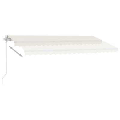 vidaXL Ručne zaťahovacia markíza s LED 400x300 cm krémová