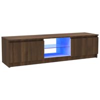 vidaXL TV skrinka s LED, hnedý dub 120x30x35,5 cm