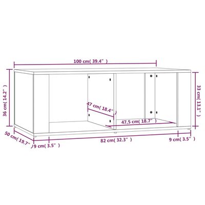 vidaXL Konferenčný stolík hnedý dub 100x50x36 cm spracované drevo