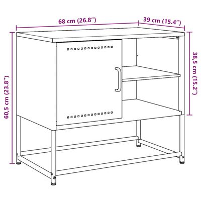 vidaXL TV skrinka olivovozelená 100,5x39x60,5 cm oceľ