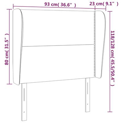 vidaXL Čelo postele so záhybmi čierne 93 x 23 x 118/128 cm zamat