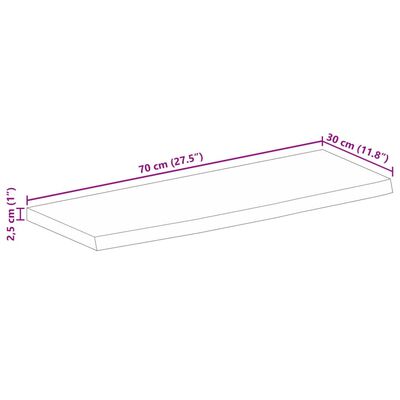 vidaXL Stolová doska živá hrana 70x30x2,5 cm masívne mango