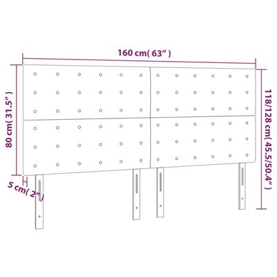 vidaXL Čelá postele 4 ks kapučínové 80x5x78/88 cm umelá koža