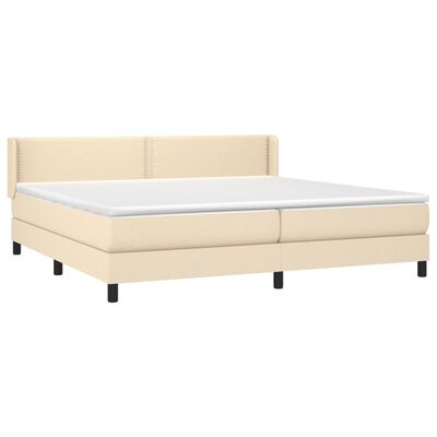 vidaXL Boxspring posteľ s matracom krémová 200x200 cm látka