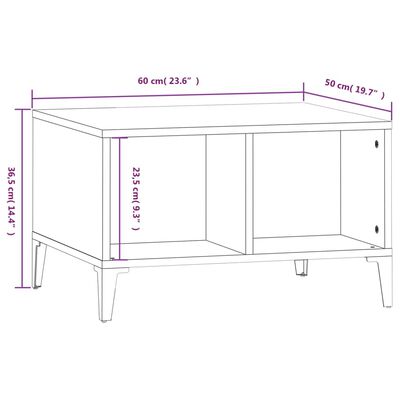 vidaXL Konferenčný stolík čierny 60x50x36,5 cm spracované drevo