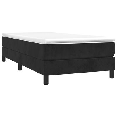 vidaXL Posteľný rám boxspring s matracom čierny 90x200 cm zamat