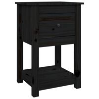 vidaXL Nočný stolík čierny 40x35x61,5 cm masívne borovicové drevo
